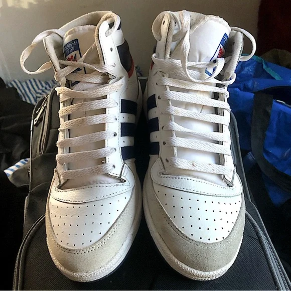 Adidas Top Ten Women Men size 7.5 High Top Red/white/navy & gray GUC… 1️⃣0️⃣ - Picture 9 of 13